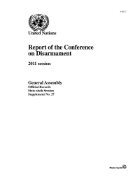 Imagen de portada: Report of the Conference on Disarmament 9789218202550