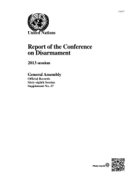 Imagen de portada: Report of the Conference on Disarmament 9789218300416
