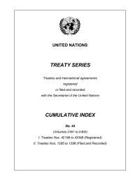 Imagen de portada: Treaty Series Cumulative Index No.44 9789219100084