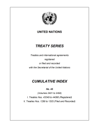 表紙画像: Treaty Series Cumulative Index No.45 9789219100091