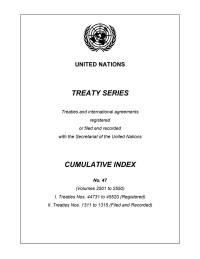 Cover image: Treaty Series Cumulative Index No.47 9789219100114