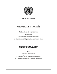 Imagen de portada: Recueil des Traités Index Cumulatif No.47 9789219200081