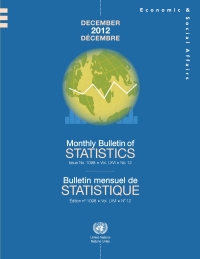 Imagen de portada: Monthly Bulletin of Statistics, December 2012/Bulletin mensuel de Statistique, décembre 2012 9789210613149