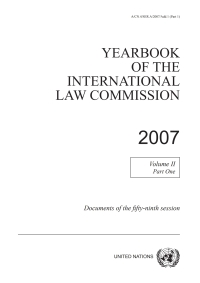 Cover image: Yearbook of the International Law Commission 2007, Vol. II, Part 1 9789211337969