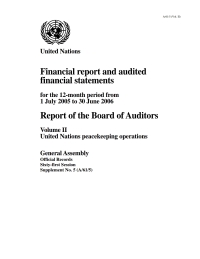 Imagen de portada: Financial Report and Audited Financial Statements and Report of the Board of Auditors: United Nations Peacekeeping Operations 9789218102911