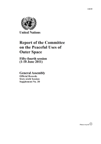 Cover image: Report of the Committee on the Peaceful Uses of Outer Space 9789218202536