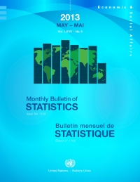 Cover image: Monthly Bulletin of Statistics, May 2013/Bulletin mensuel de statistique, mai 2013 9789210613255