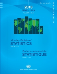 Cover image: Monthly Bulletin of Statistics, June 2013/Bulletin mensuel de statistique, juin 2013 9789210613262