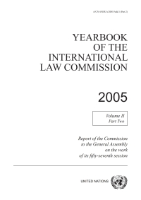 Imagen de portada: Yearbook of the International Law Commission 2005, Vol. II, Part 2 9789211337075