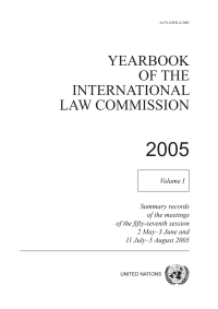 Imagen de portada: Yearbook of the International Law Commission 2005, Vol. I 9789211337051