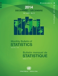Imagen de portada: Monthly Bulletin of Statistics, December 2014/Bulletin Mensuel de Statistique, décembre 2014 9789210613507