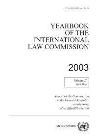 Cover image: Yearbook of the International Law Commission 2003, Vol. II, Part 2 9789211336689