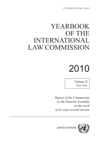 Cover image: Yearbook of the International Law Commission 2010, Vol. II, Part 2 9789211338379
