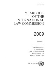 Cover image: Yearbook of the International Law Commission 2009, Vol. I 9789211338393