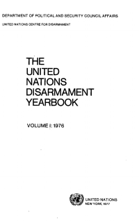 صورة الغلاف: United Nations Disarmament Yearbook 1976 9789210579803