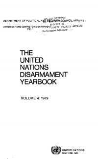 صورة الغلاف: United Nations Disarmament Yearbook 1979 9789210579834