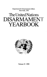 Imagen de portada: United Nations Disarmament Yearbook 1990 9789211421705