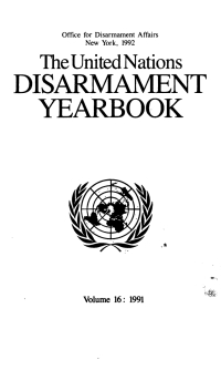 صورة الغلاف: United Nations Disarmament Yearbook 1991 9789211421828
