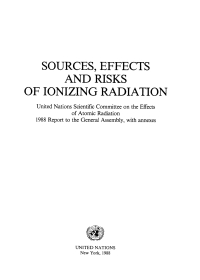 Imagen de portada: Sources, Effects and Risks of Ionizing Radiation, United Nations Scientific Committee on the Effects of Atomic Radiation (UNSCEAR) 1988 Report