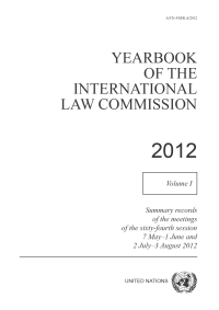 Cover image: Yearbook of the International Law Commission 2012, Vol. I 9789211338539