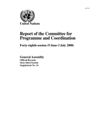 Cover image: Report of the Committee for Programme and Coordination 9789218200518