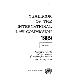 Imagen de portada: Yearbook of the International Law Commission 1989, Vol. I 9789211334050