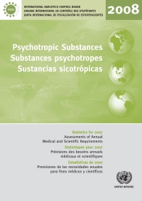 Imagen de portada: Psychotropic Substances 2008/Substances psychotrope 2008/Sustancias psicotrópicas 2008 9789210481250