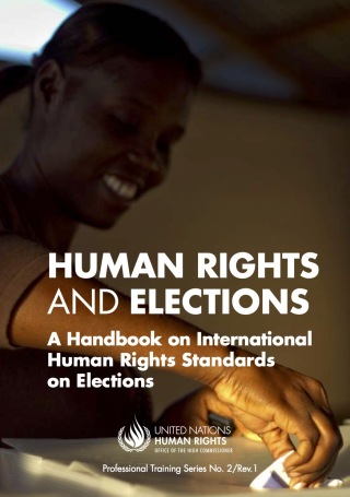 Imagen de portada: Human Rights and Elections: A Handbook on International Human Rights Standards on Elections 9789211542363