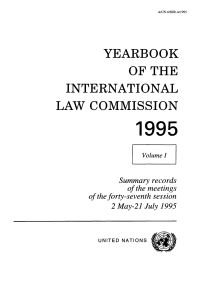 Imagen de portada: Yearbook of the International Law Commission 1995, Vol.I 9789211335170