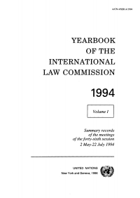 Imagen de portada: Yearbook of the International Law Commission 1994, Vol.I 9789211335026