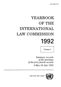 Cover image: Yearbook of the International Law Commission 1992, Vol.I 9789211334586