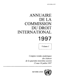Cover image: Annuaire de la Commission du Droit International 1997, Vol.I 9789212333250