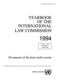 Cover image: Yearbook of the International Law Commission 1994, Vol.II, Part 1 9789211335033