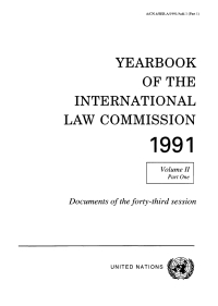 Imagen de portada: Yearbook of the International Law Commission 1991, Vol.II, Part 1 9789211334463