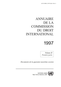 صورة الغلاف: Annuaire de la Commission du Droit International 1997, Vol. II, Partie 1 9789212333267