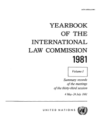 Imagen de portada: Yearbook of the International Law Commission 1981, Vol. I 9789213622339