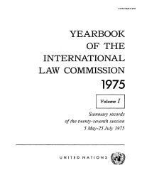 Cover image: Yearbook of the International Law Commission 1975, Vol.I 9789213622391