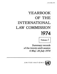 Imagen de portada: Yearbook of the International Law Commission 1974, Vol.I 9789213622407