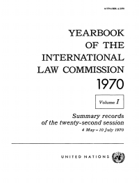Cover image: Yearbook of the International Law Commission 1970, Vol.I 9789213622445