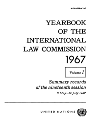 Imagen de portada: Yearbook of the International Law Commission 1967, Vol.I 9789213624388