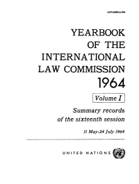 Cover image: Yearbook of the International Law Commission 1964, Vol.I 9789213624418