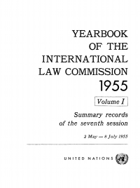 Cover image: Yearbook of the International Law Commission 1955, Vol. I 9789213624500