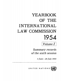 Imagen de portada: Yearbook of the International Law Commission 1954, Vol. I 9789213624517