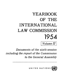 Imagen de portada: Yearbook of the International Law Commission 1954, Vol II 9789213624975