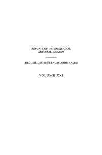 Cover image: Reports of International Arbitral Awards, Vol. XXI/Recueil des sentences arbitrales, vol. XXI 9789210330725