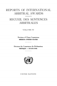 Cover image: Reports of International Arbitral Awards, Vol. IV/Recueil des sentences arbitrales, vol. IV 9789213627822