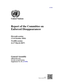 Cover image: Report of the Committee on Enforced Disappearances 9789218302397
