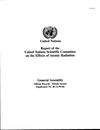 Cover image: Report of the United Nations Scientific Committee on the Effects of Atomic Radiation (UNSCEAR) 1995 Report