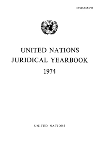 Imagen de portada: United Nations Juridical Yearbook 1974 9789213633373