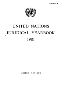 صورة الغلاف: United Nations Juridical Yearbook 1981 9789213633441